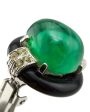 Faux Emerald  Cabochon Clip Earrings Hot on Sale