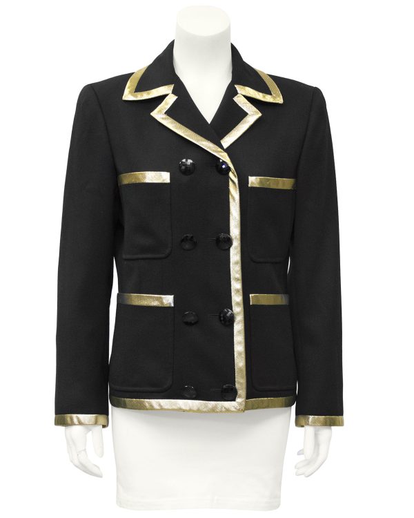 Black Jacket with Gold Lurex Trim Online Sale