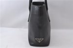 Authentic PRADA Leather Shoulder Tote Bag Purse Black 1020D Sale