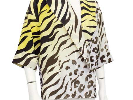 Leopard and Tiger Print Short Sleeve Blouse Sale