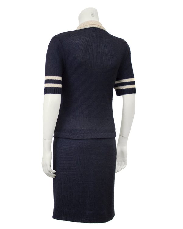 Navy Short Sleeve Ensemble For Sale