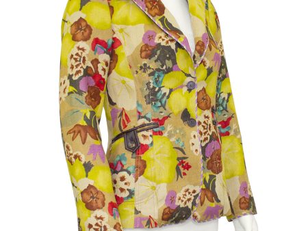 Floral Linen Blazer Cheap