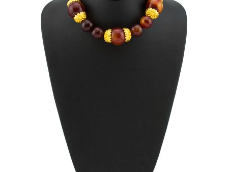 Faux Amber Oversized Bead Necklace Online now