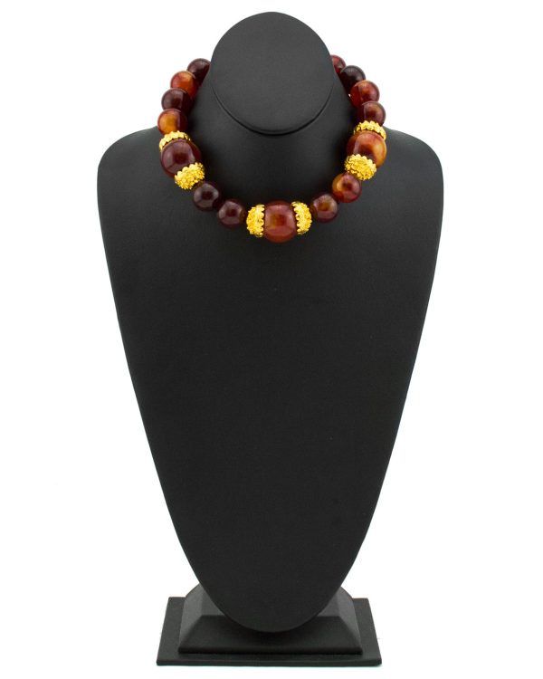 Faux Amber Oversized Bead Necklace Online now