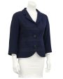 Navy Wool Cropped Jacket Discount