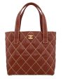 2003 Terra Cotta Leather Wild Stitch Small Surpique Tote Bag Online Hot Sale