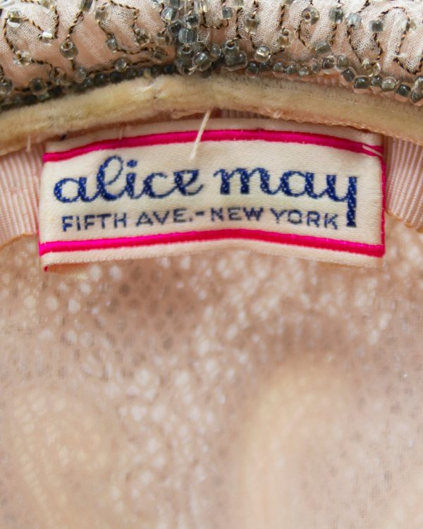 1950s Alice May Pale Pink Beaded Beret Online Hot Sale