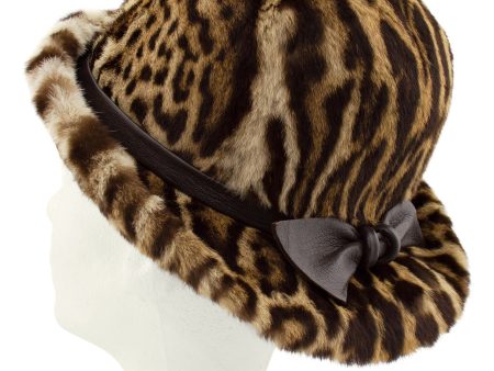 Stencil Fur Faux Leopard Bowler Hat Online