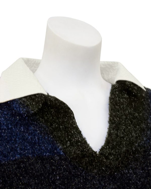 Navy Fuzzy Lurex Top and Skirt Online now