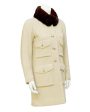 Cream Couture Boucle Coat with Mink Collar For Sale