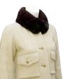 Cream Couture Boucle Coat with Mink Collar For Sale