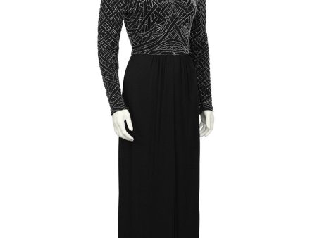 Black Jersey and Silver Beaded Gown Hot on Sale