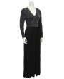 Black Jersey and Silver Beaded Gown Hot on Sale