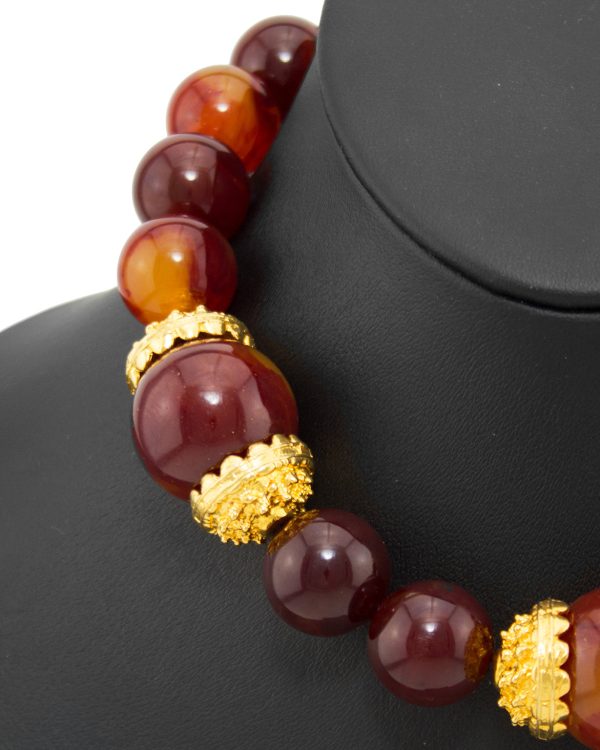 Faux Amber Oversized Bead Necklace Online now