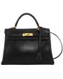 1970 Black Supple 32 cm Leather Kelly Bag Sale