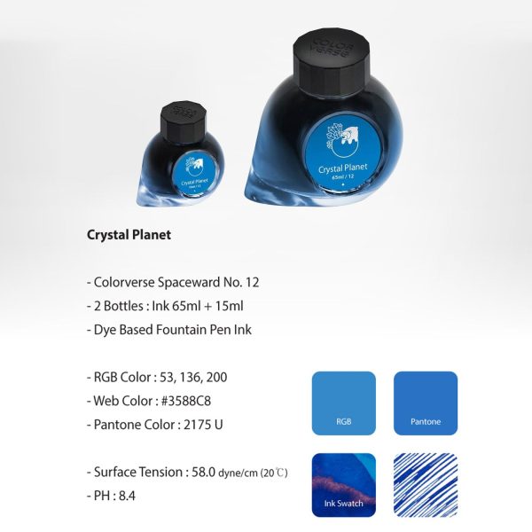 Colorverse Spaceward Crystal Planet Ink Bottle, Blue - 65ml + 15ml on Sale