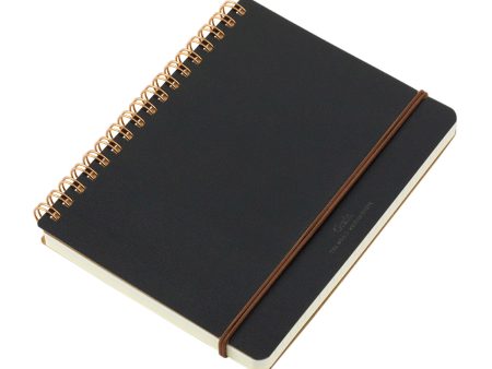 Midori WM Grain Black Wirebound Notebook - B6, Ruled & Plain on Sale