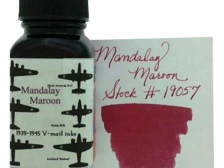 Noodler s 19057 Vmail Mandalay Maroon Ink Bottle, Red - 88ml For Discount