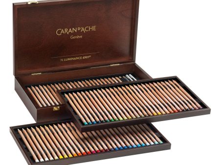 Caran d Ache Luminance 6901 - Wooden Box of 80 Colour Pencils Online Sale