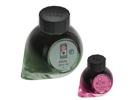 Colorverse Trailblazer in Space Able & Miss Baker Ink Bottle, Green (65ml) + Pink (15ml) Supply