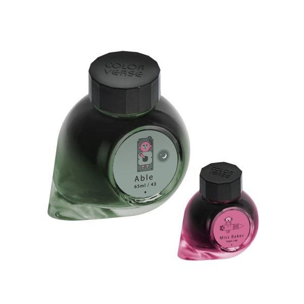 Colorverse Trailblazer in Space Able & Miss Baker Ink Bottle, Green (65ml) + Pink (15ml) Supply